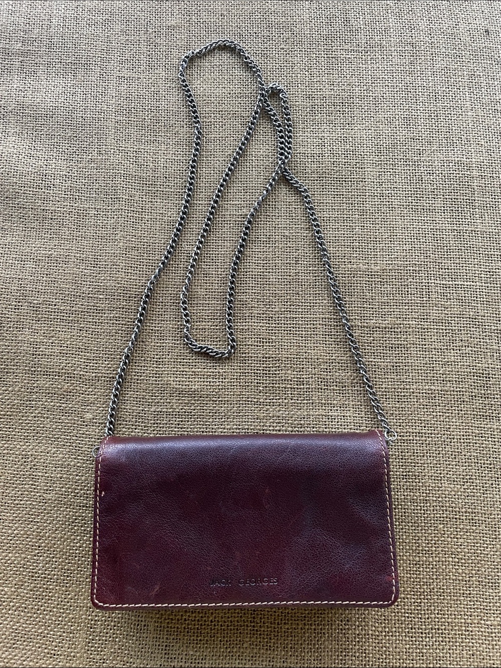 Jack Georges brown Leather Crossbody Wallet Purse